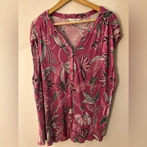 Northern Reflections Sleeveless Floral Pink Top XL